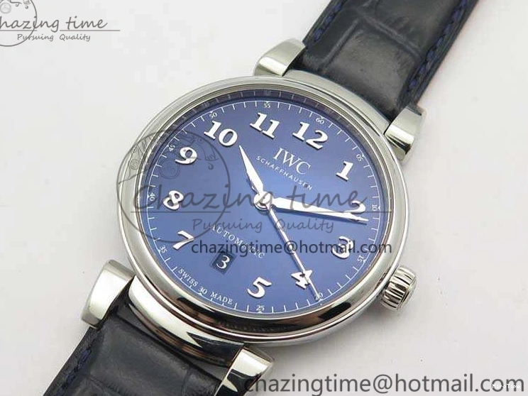 MIROTIME 0201 MoistureWicking Da Vinci IW356601 SS MKF 1:1 Best Edition Blue Dial On Black Leather Strap A 7233
